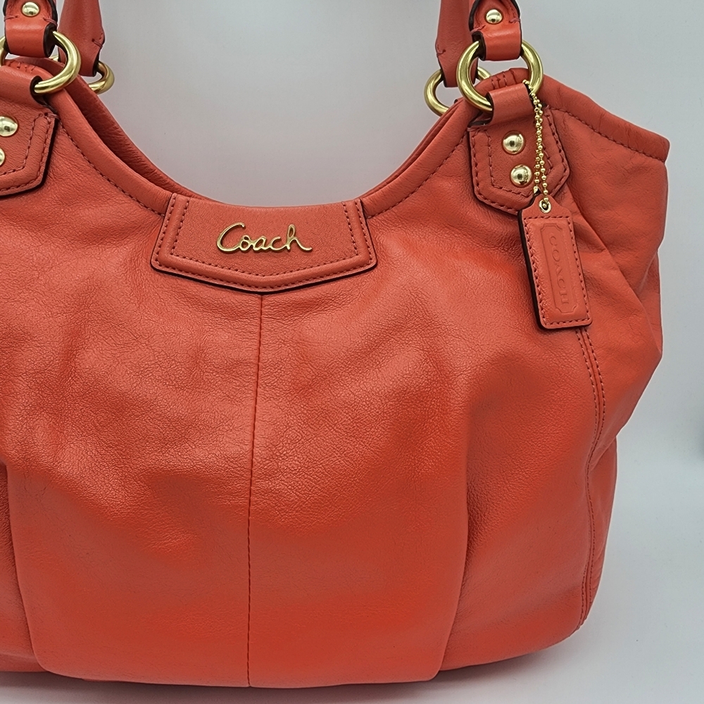 Coach Ashley F23308 Tearose Coral Leather Tote Shoulder Bag Medium - Picture 2 of 16